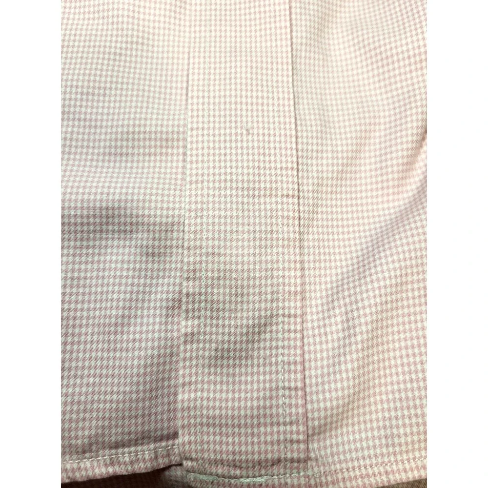 T. Harris London Pink White Herringbone Button‎ Down Shirt Pocket Size Large